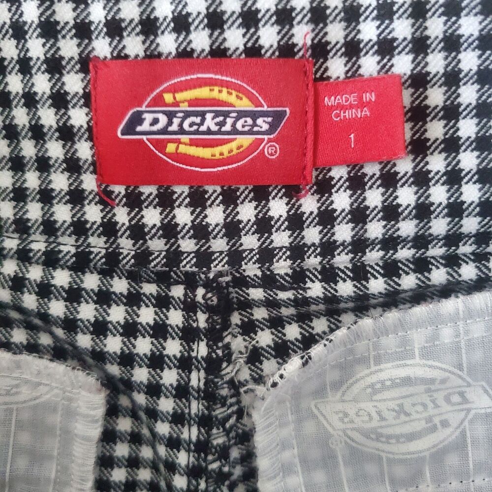 Dickies Women's Pants Size 1 Black White Gingham Cropped Rolled Hem Vintage Vibe - Picture 4 of 9